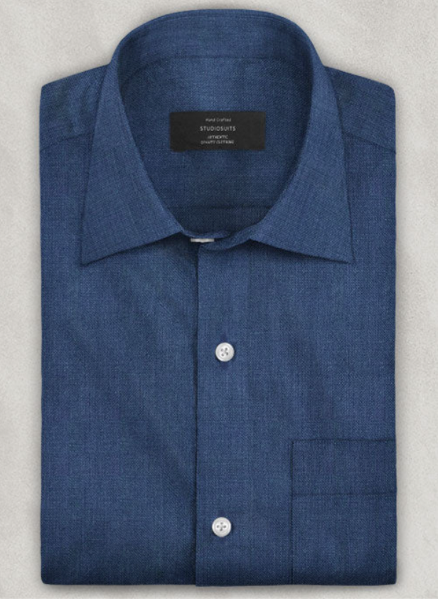 Deep Blue Linen Shirt
