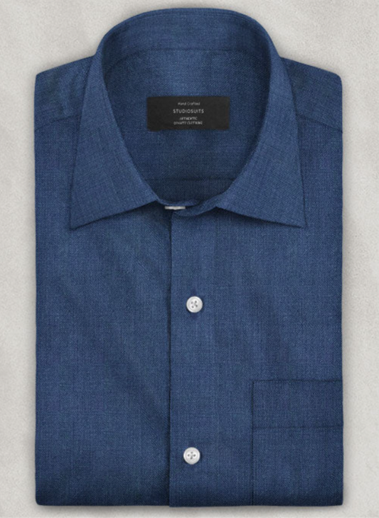 Deep Blue Linen Shirt