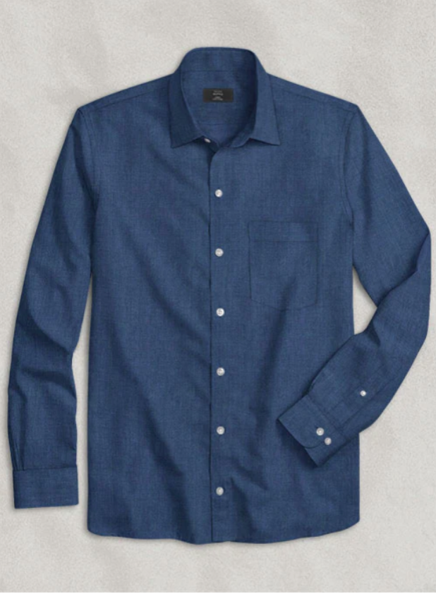 Deep Blue Linen Shirt